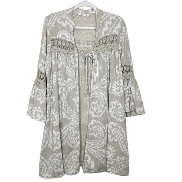 NWT Kaktus Bohemian Style Duster made in Italy  Embroidered Trim SZ XXL - Picture 1 of 6